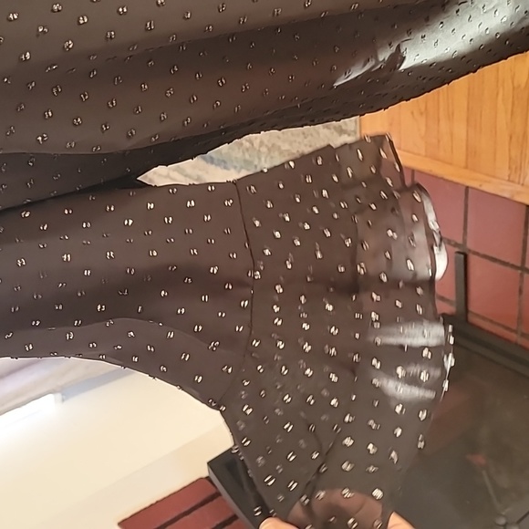 Jessica Howard Black Chiffon Dress with Metallic Silver Dots - Picture 2 of 6